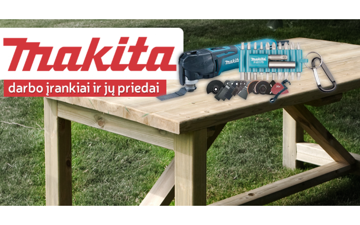 Makita darbo įrankiai ir jų priedai